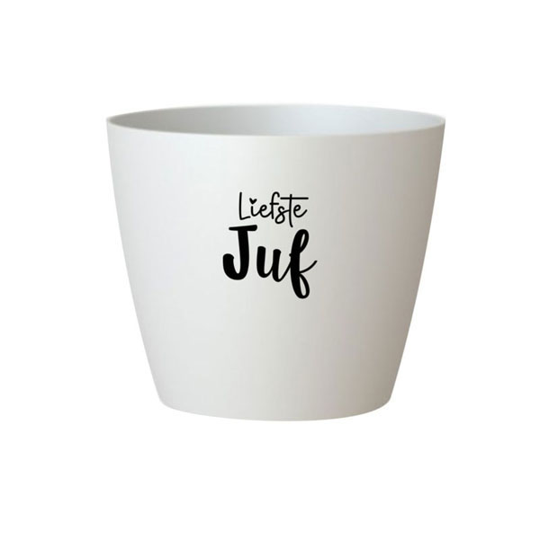 Bloempotje liefste juf wit