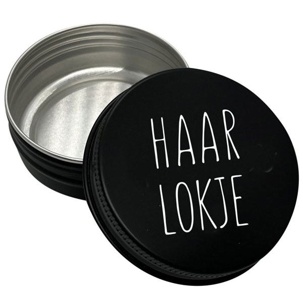 Haarlokdoosje strak zwart