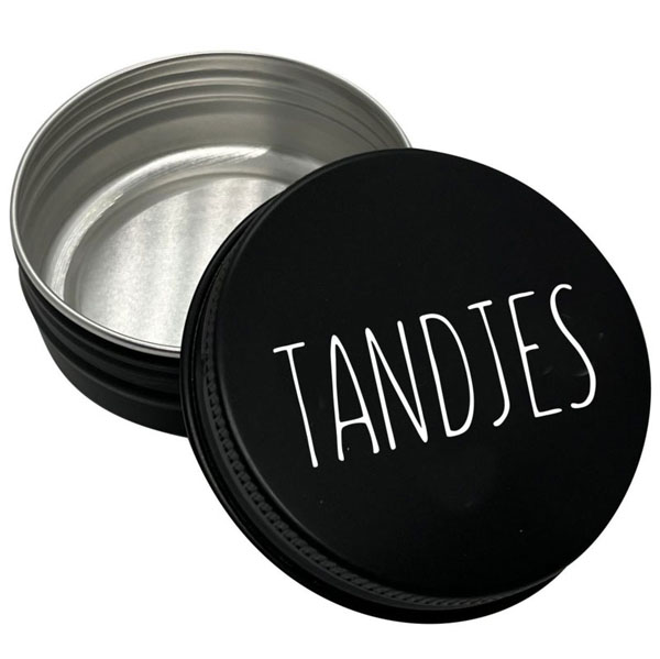 Tandendoosje strak zwart 
