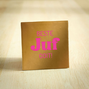 Tegeltje beste juf en meester ooit keramiek