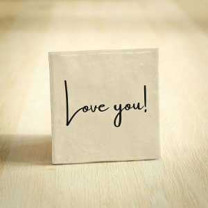 Tegeltje love you sierlijk in rood, paars en wit keramiek