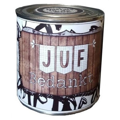 Feestelijk blikje juf bedankt hout look Feestelijk blikje juf bedankt hout look