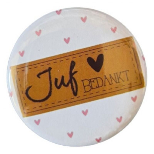 Spiegeltje juf bedankt roze hartjes