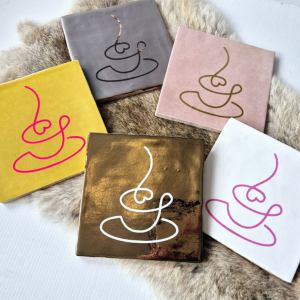 Tegeltje coffeecup in meerdere kleuren