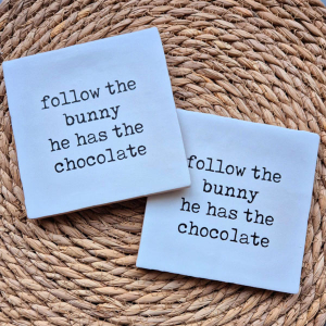 Tegeltje follow the bunny in meerdere kleuren