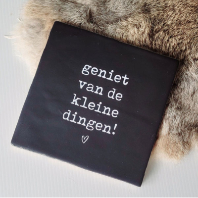 Tegeltje geniet