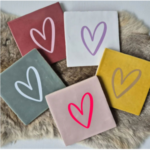 Tegeltje hartje in meerdere kleuren