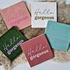 Tegeltje hello gorgeous in meerdere kleuren