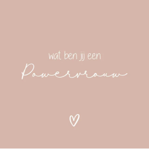 Forex tegeltje een powervrouw roze en wit