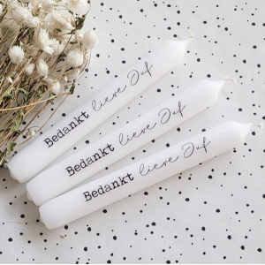 Tekstkaars bedankt lieve juf