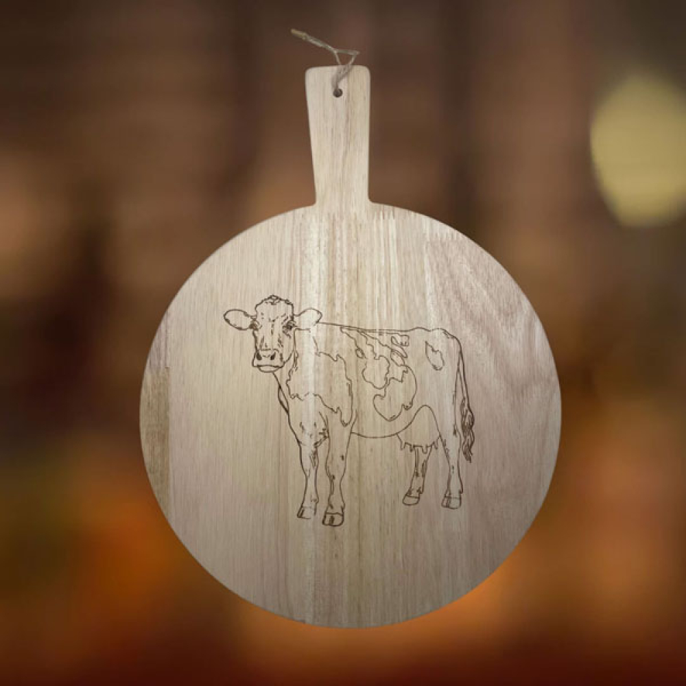 Houten borrelplank koe