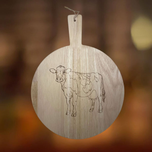 Houten borrelplank koe