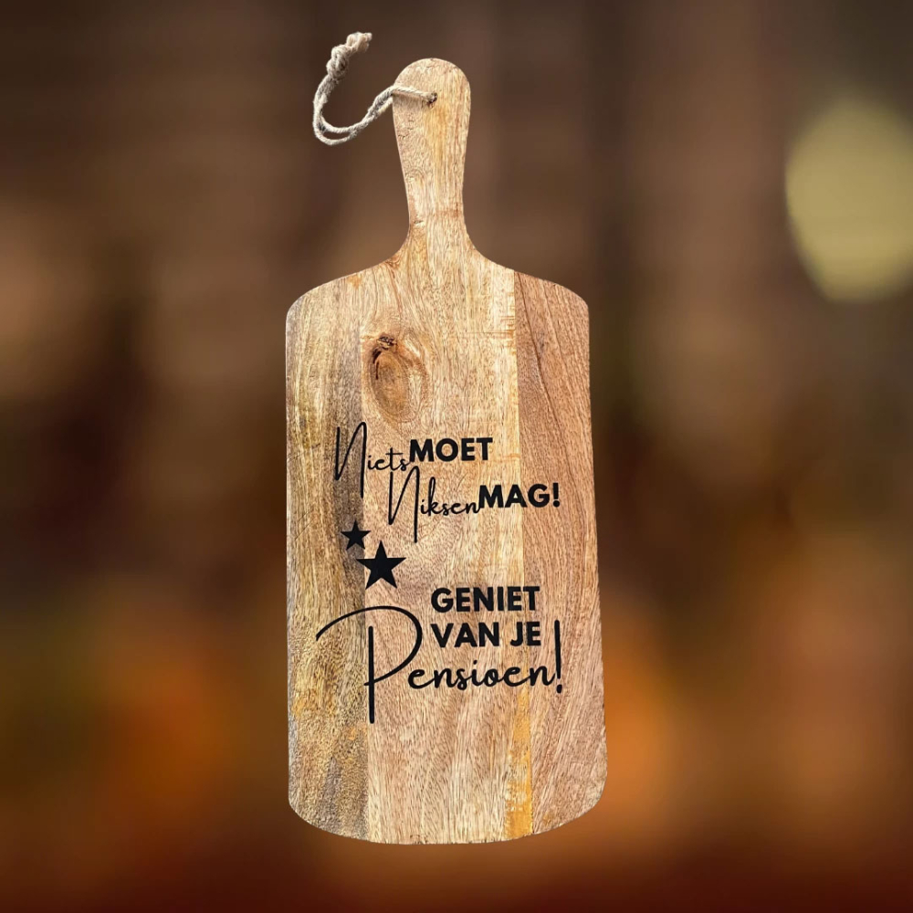 Houten borrelplank mango pensioen