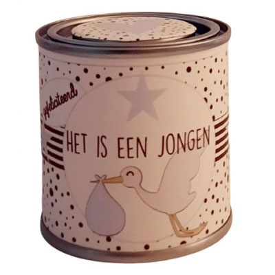 Feestelijk blikje het is een jongen Feestelijk blikje het is een jongen