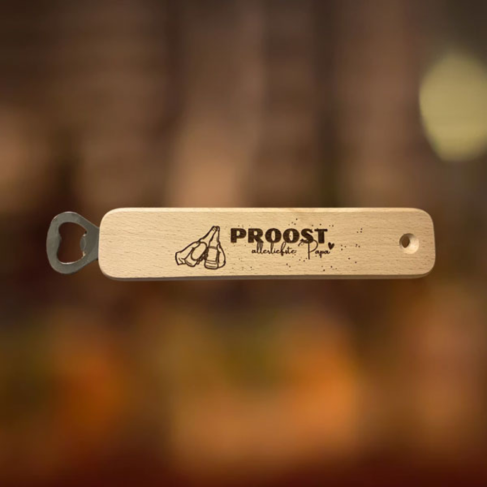 Houten flesopener nog eentje dan