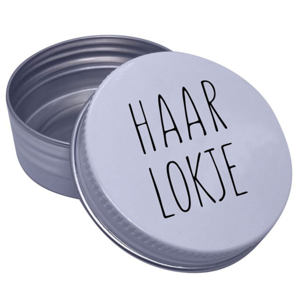 Haarlokdoosje strak wit en zwart