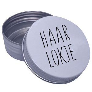 Haarlokdoosje strak wit en zwart