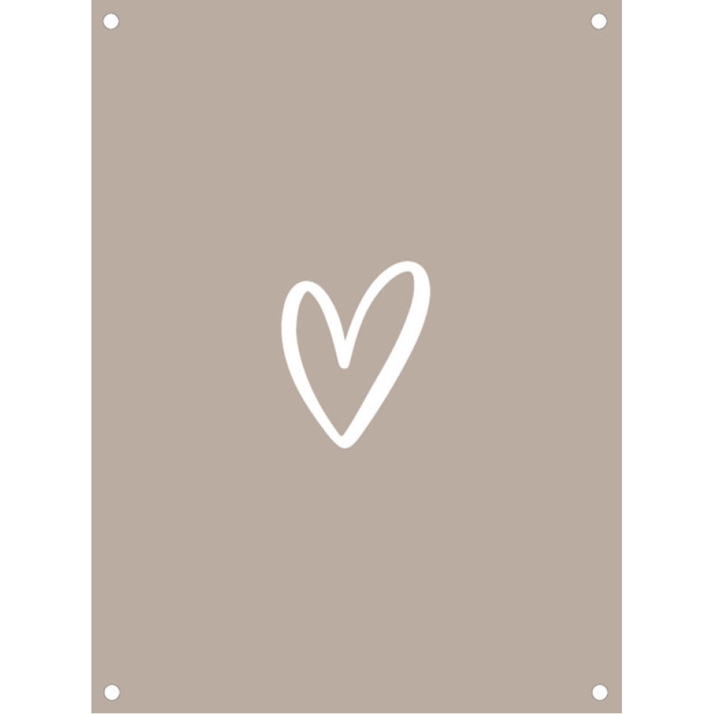 Tuinposter hartje zandkleur