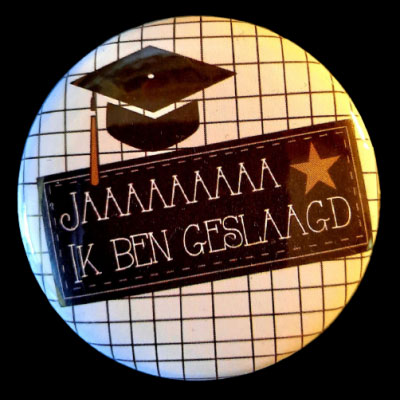 Button ik ben geslaagd hokjes, lijntjes en stipjes Button ik ben geslaagd hokjes, lijntjes en stipjes