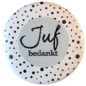 Spiegeltje bedankt juf mint, roze en zwart