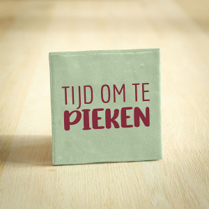 Tegeltje tijd om te pieken keramiek