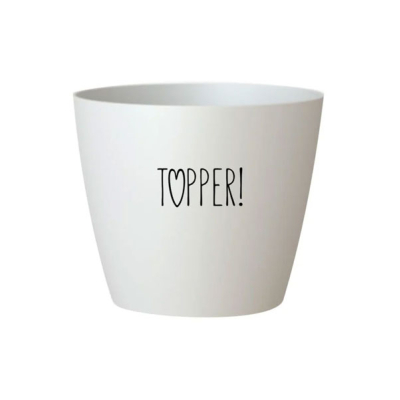 Bloempotje topper wit Bloempotje topper wit