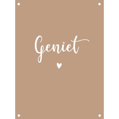 Tuinposter geniet taupé bruin Tuinposter geniet taupé bruin