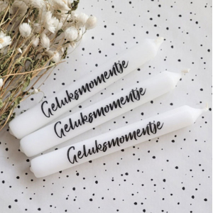 Tekstkaars geluksmomentje