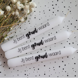 Tekstkaars jij bent goud waard