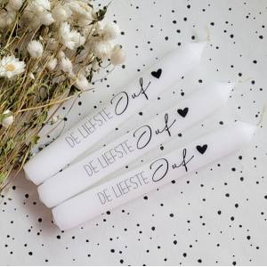 Tekstkaars de liefste juf