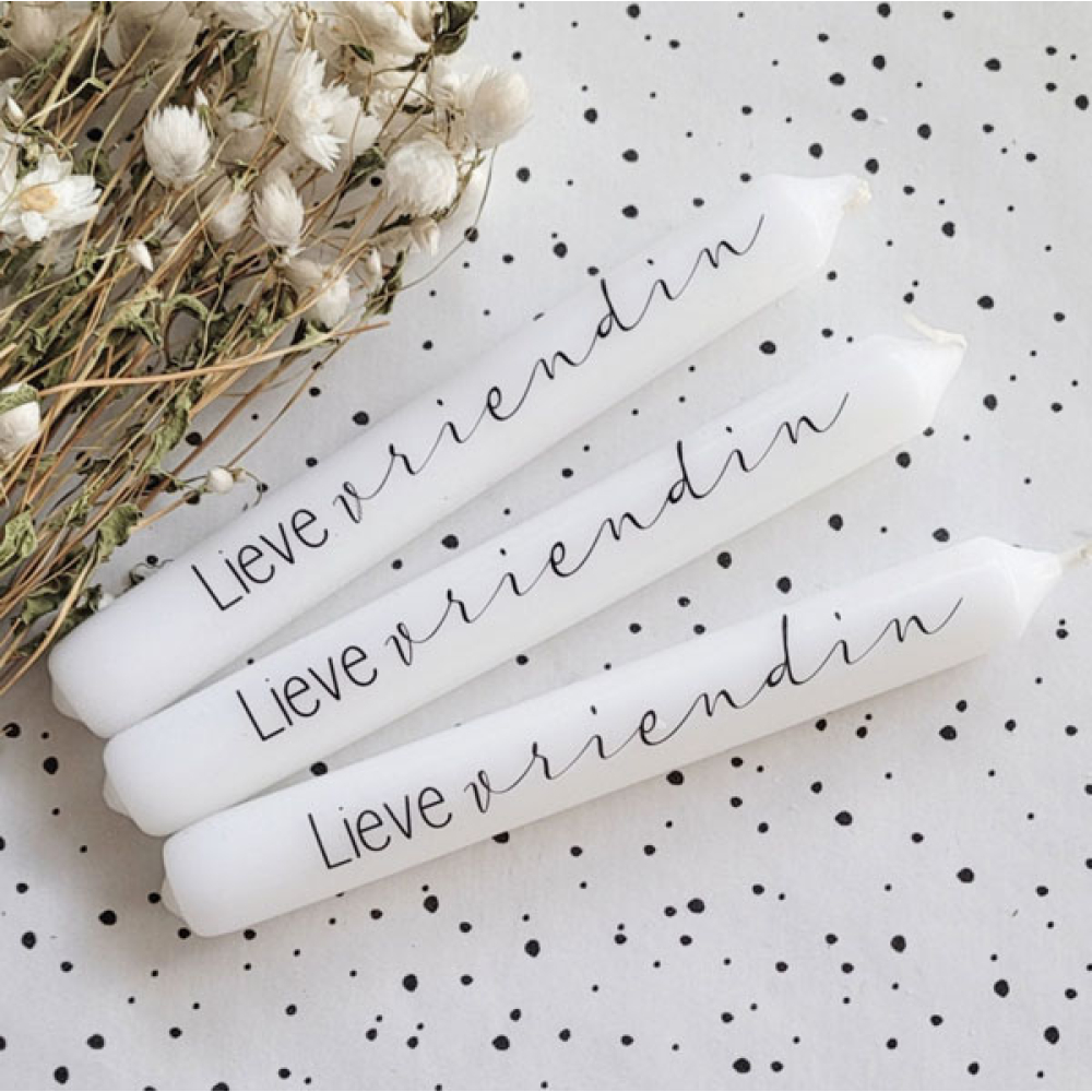 Tekstkaars lieve vriendin