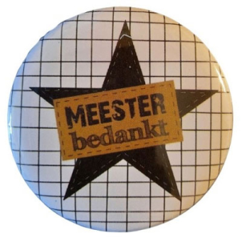 Opener meester bedankt grote ster hokjes, lijnen en stippen