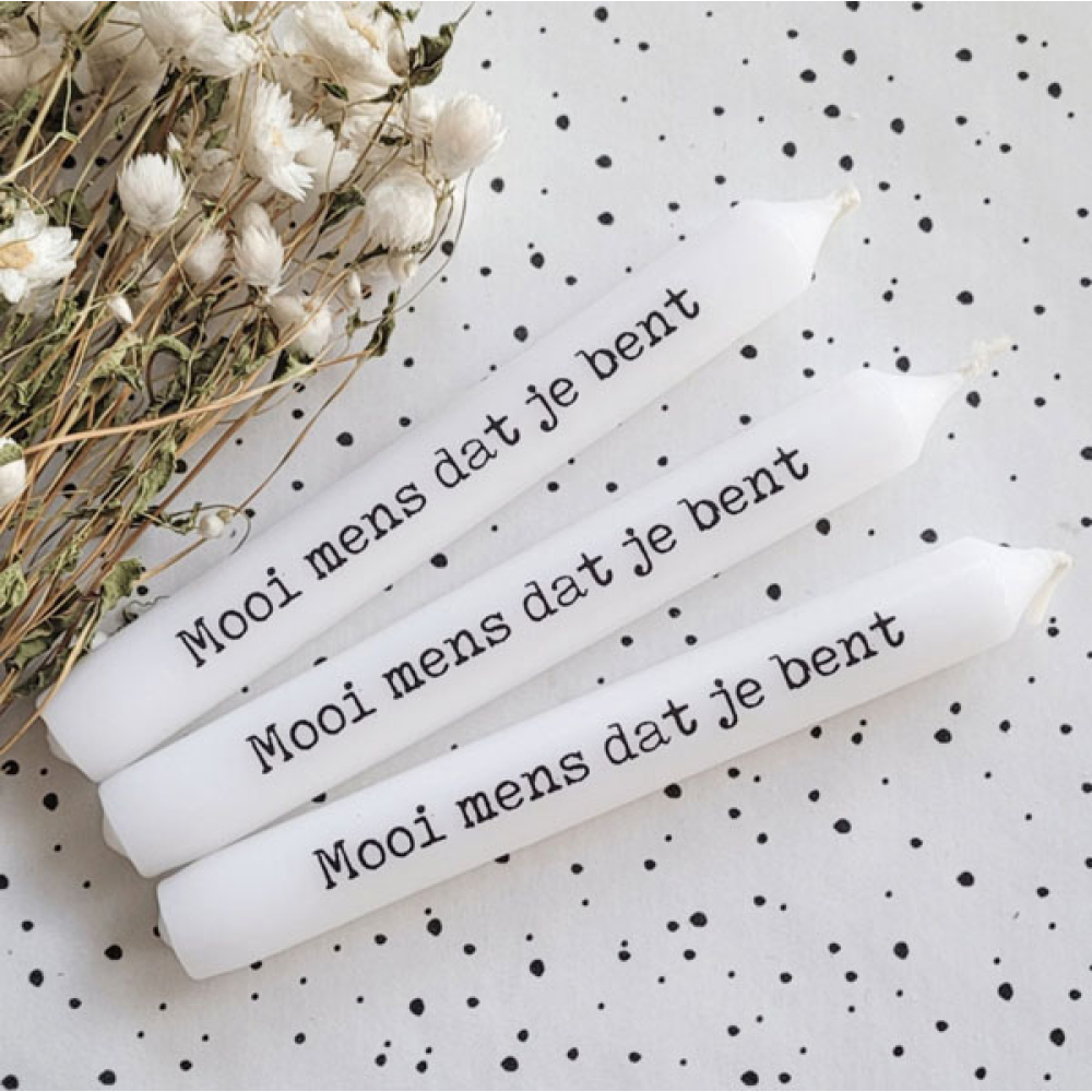 Tekstkaars mooi mens