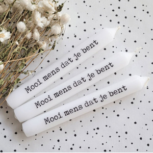 Tekstkaars mooi mens