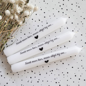 Tekstkaars nooit meer hier