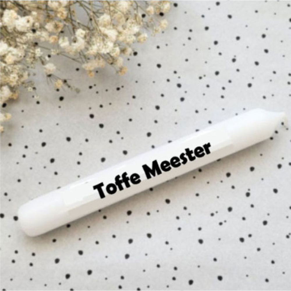 Tekstkaars toffe meester