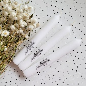 Tekstkaars droogbloemen