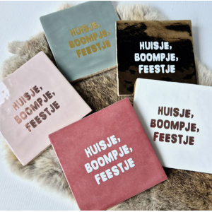 Tegeltje huisje, boompje, feestje in meerdere kleuren