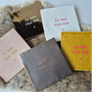 Tegeltje ik hou van ons in meerdere kleuren