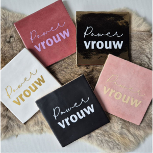 Tegeltje powervrouw geschreven in meerdere kleuren