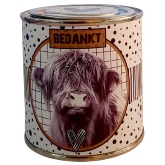 Feestelijk blikje bedankt hooglander