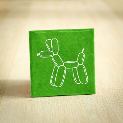 Tegeltje Ballonhond felgroen Tegeltje Ballonhond felgroen