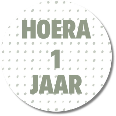 Hoera 1 jr groene stippen