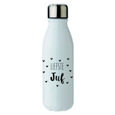 Waterfles metalen dop liefste juf