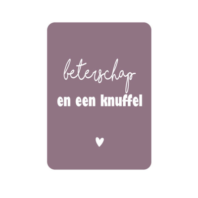 Beterschap en een knuffel