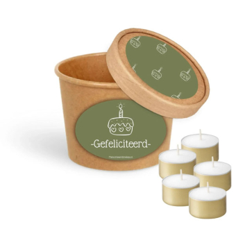 Kaarsjes in een potje gefeliciteerd