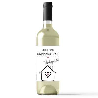 Wijnetiket jullie gaan samenwonen