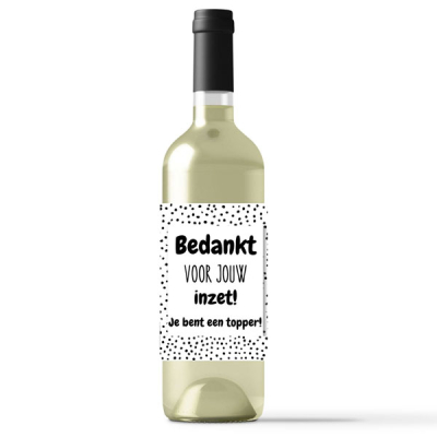 Wijnetiket bedankt voor jouw inzet