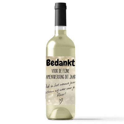 Wijnetiket bedankt voor dit jaar