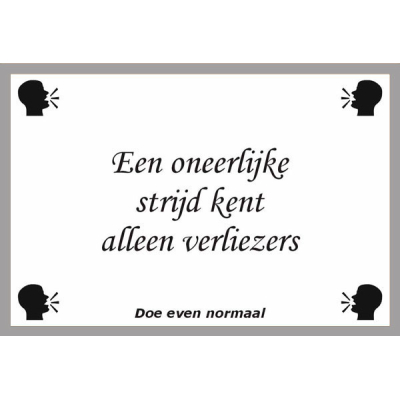 Een oneerlijke strijd